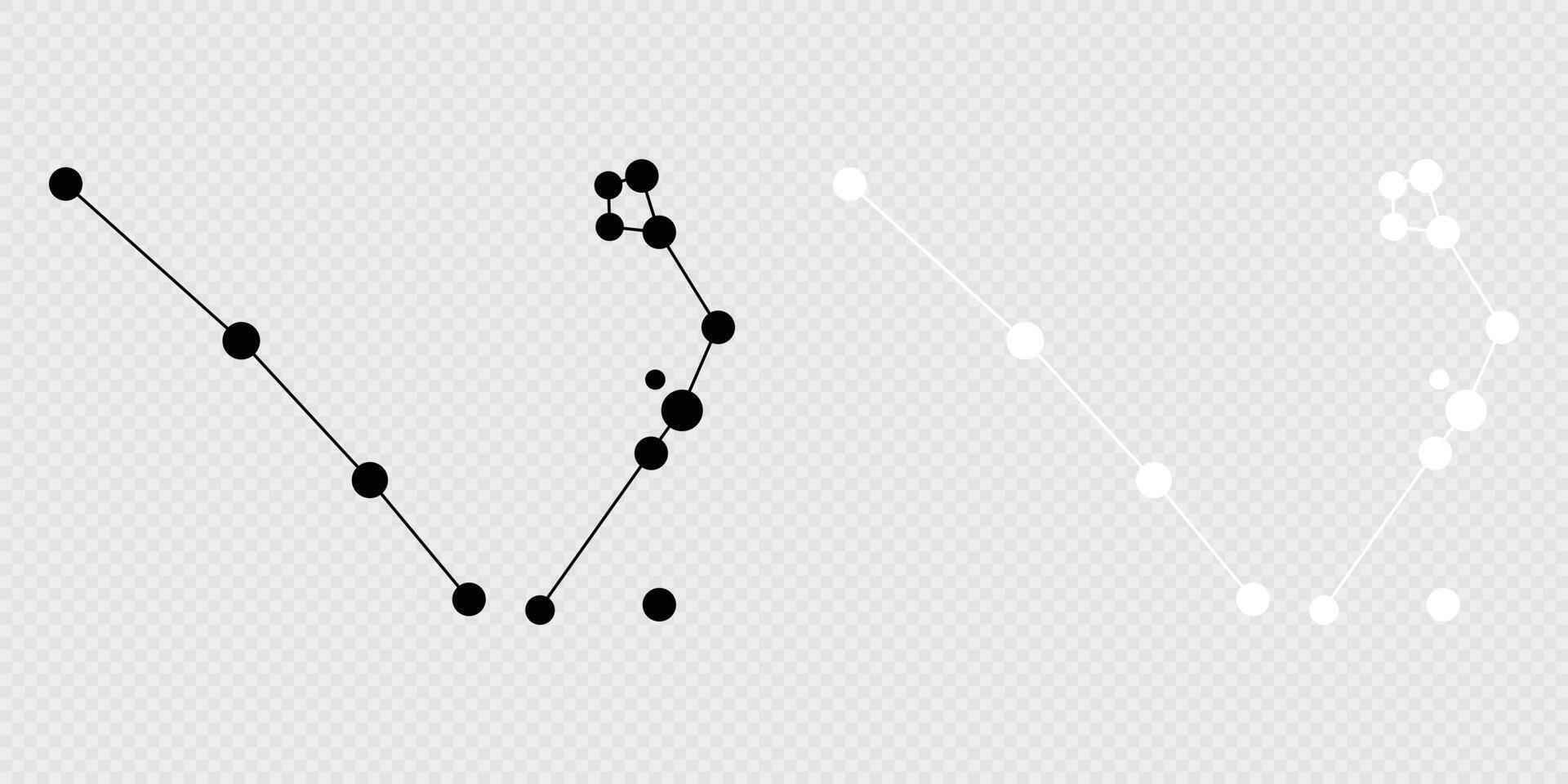 Serpens constellation map set. illustration. vector
