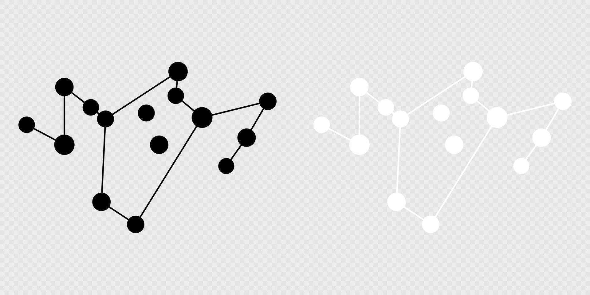 Phoenix constellation map set. illustration. vector