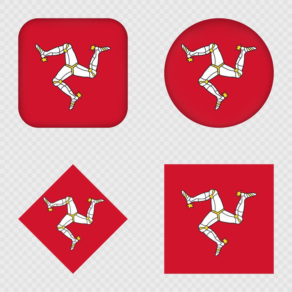 Isle of Man Flag Icons Pack. illustration. vector