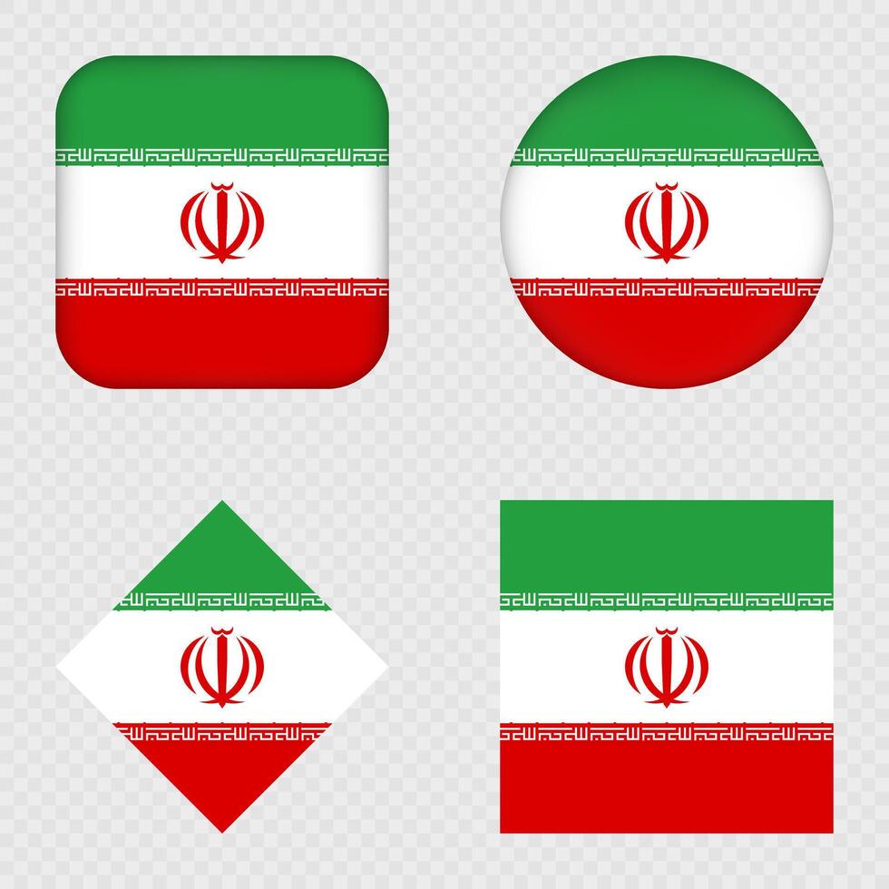 Iran Flag Icons Pack. vector