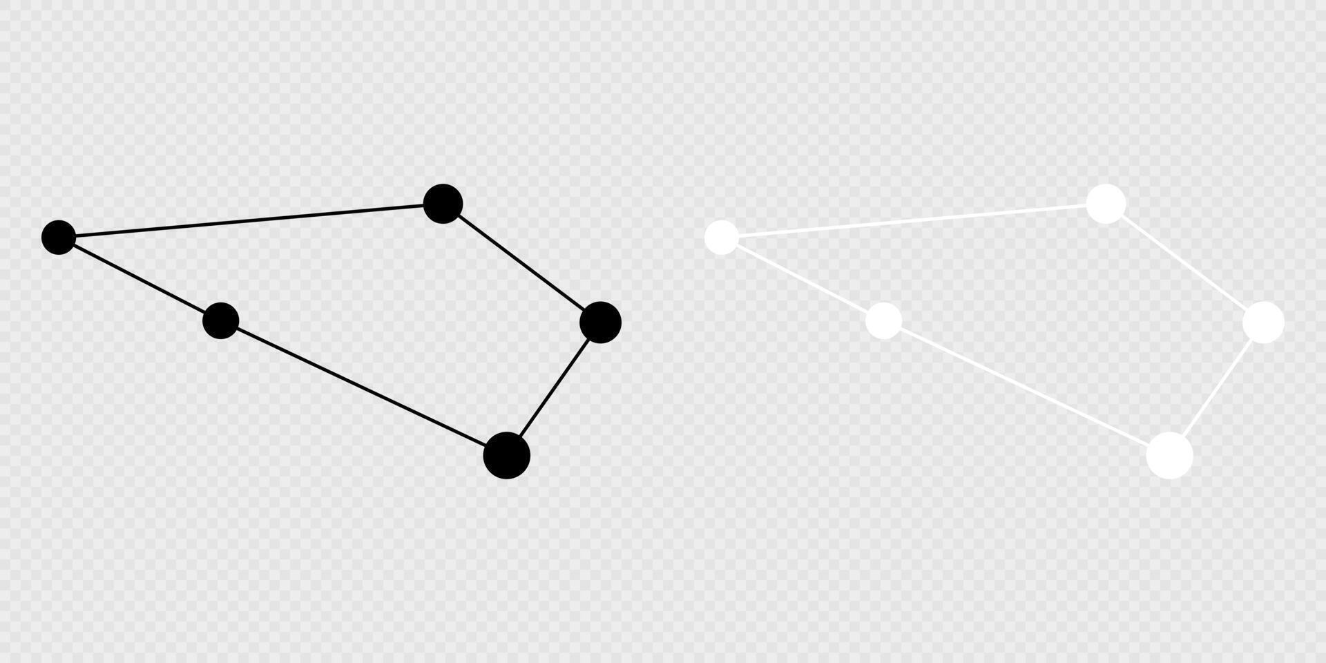 Sculptor constellation map set. illustration. vector