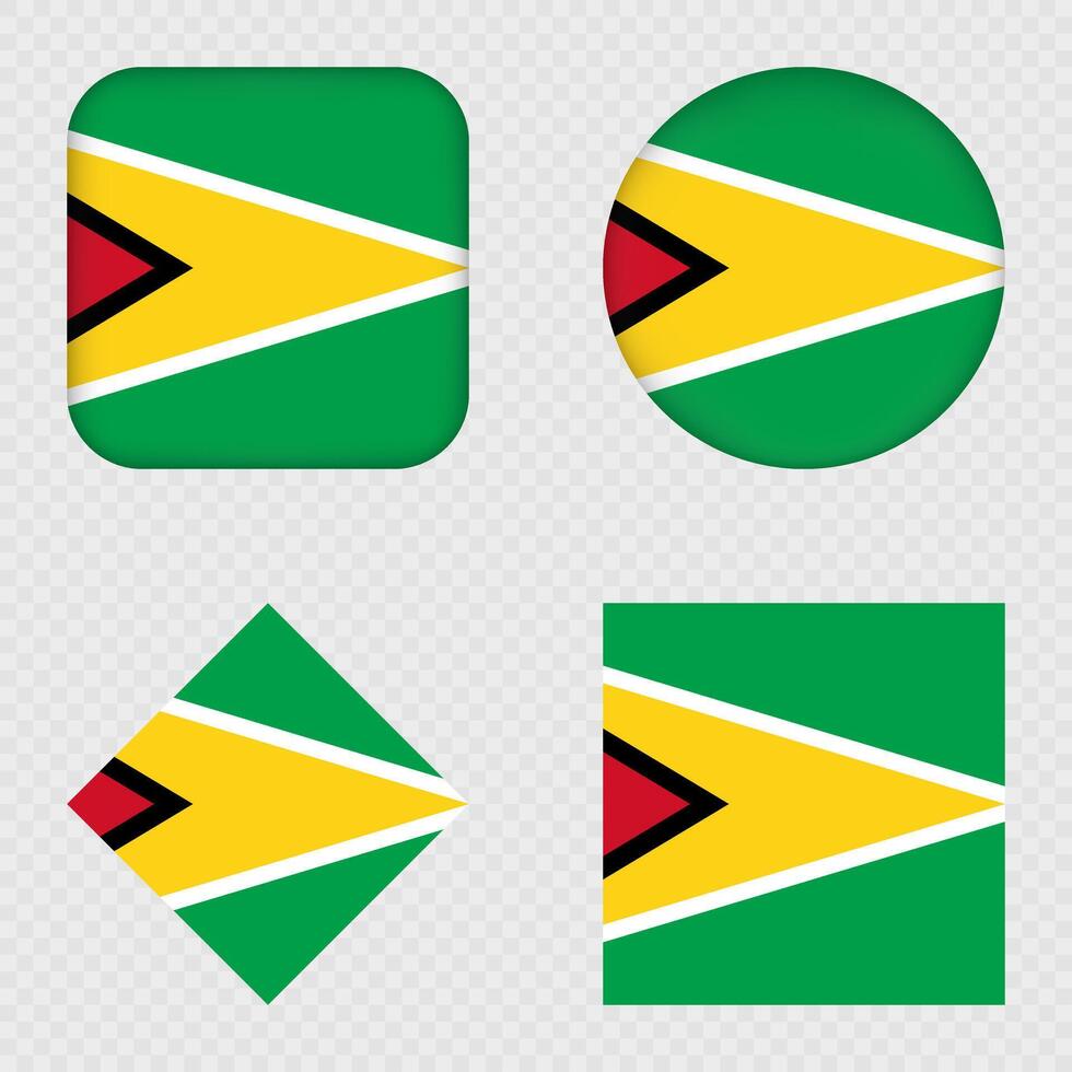 Guyana Flag Icons Pack. vector