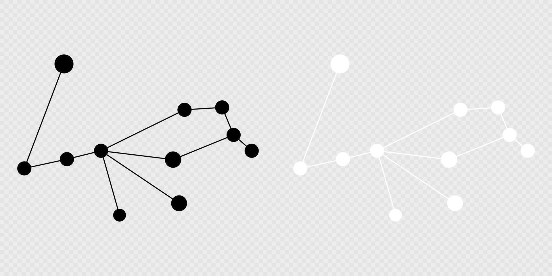 Pavo constellation map set. illustration. vector