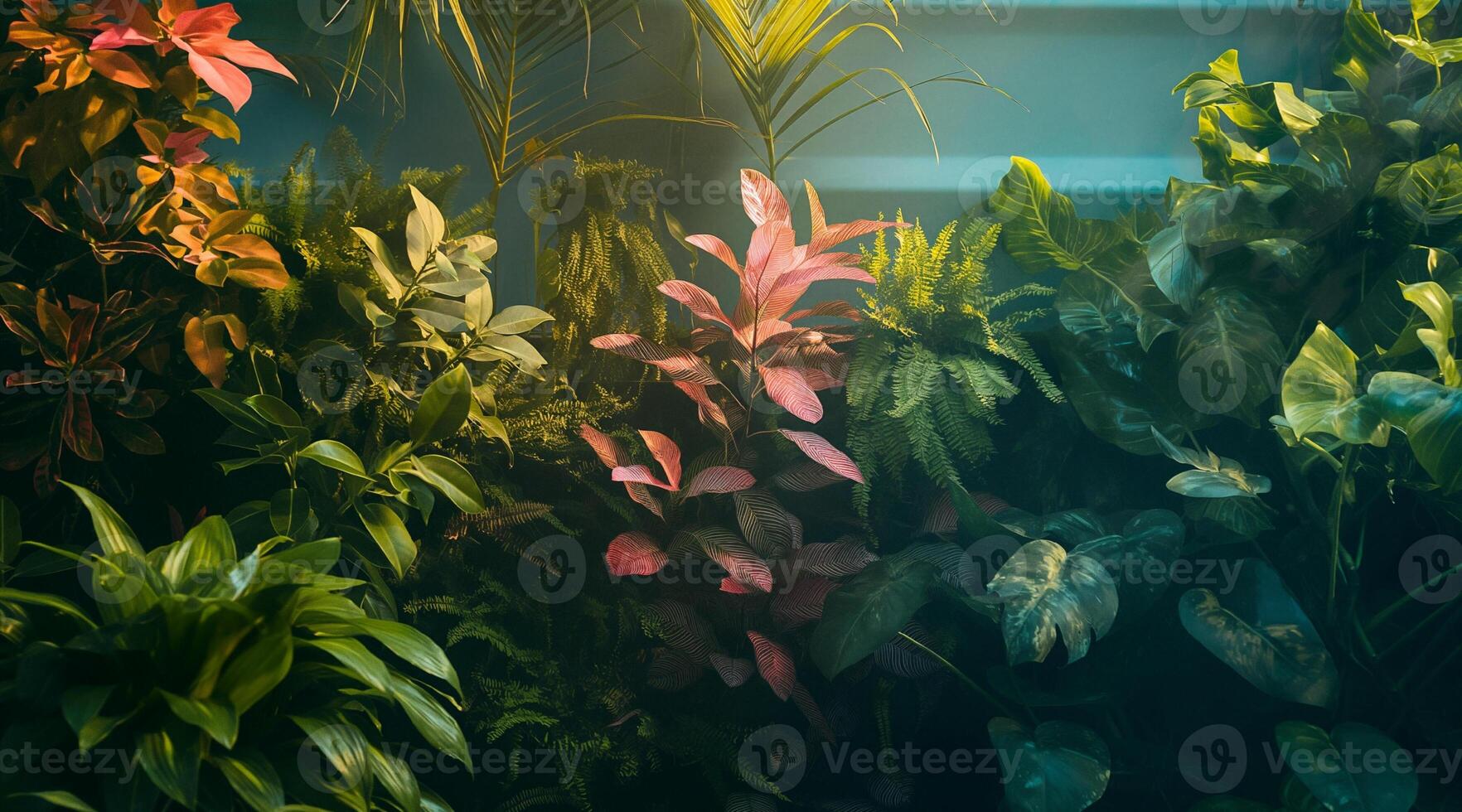 A room with plants and plants in it photo