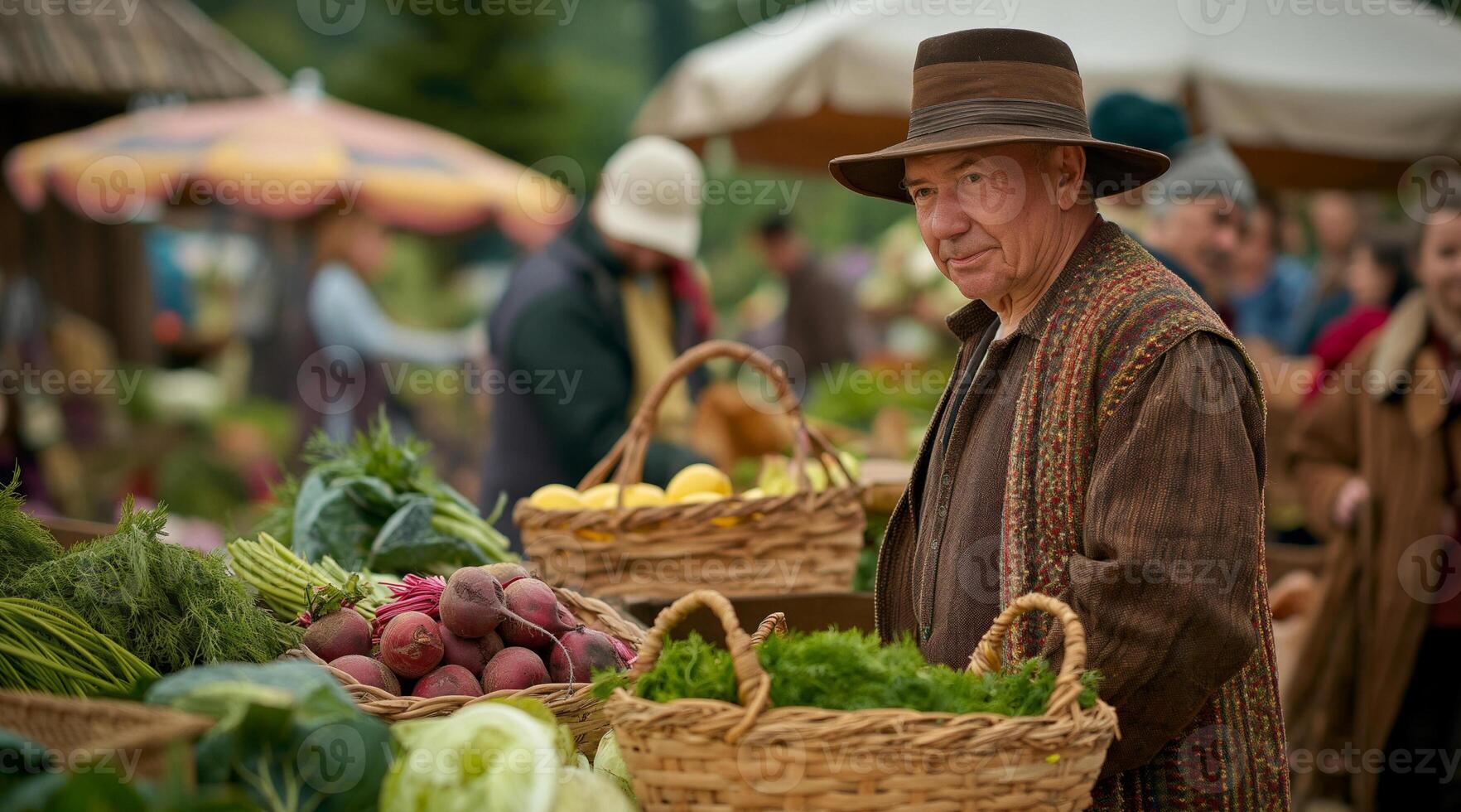 Man wearing a brown hat photo