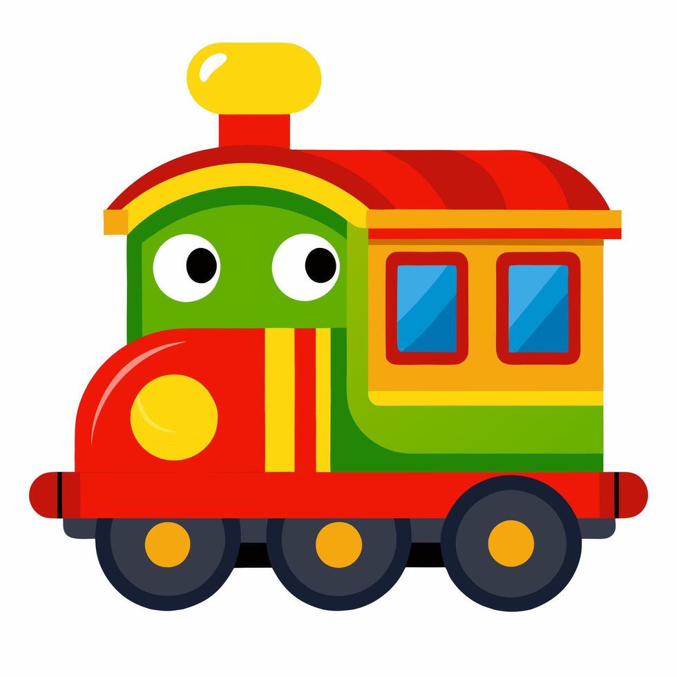 Kids train toy on white background. isolated on white background vector