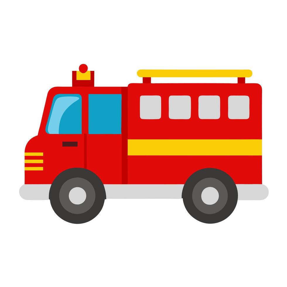 Cartoon fire engine isolated on white background vector