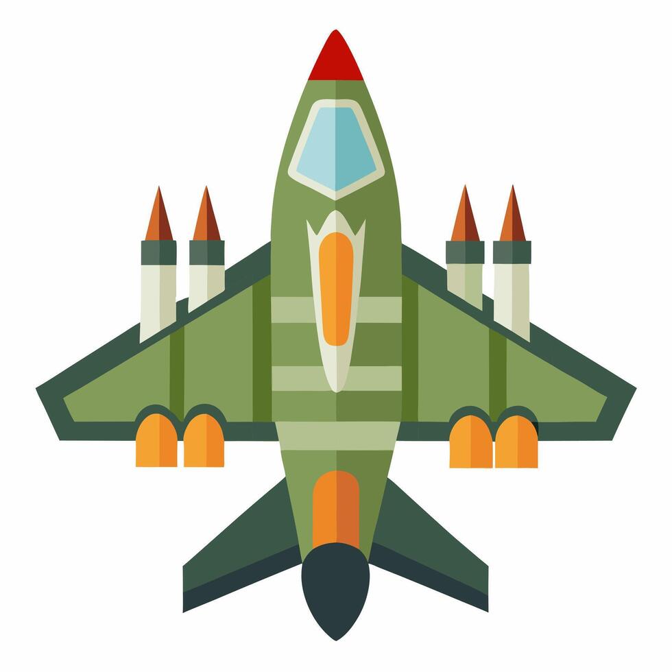 Cartoon military aircraft .Kids toy. illustration isolated on white background vector