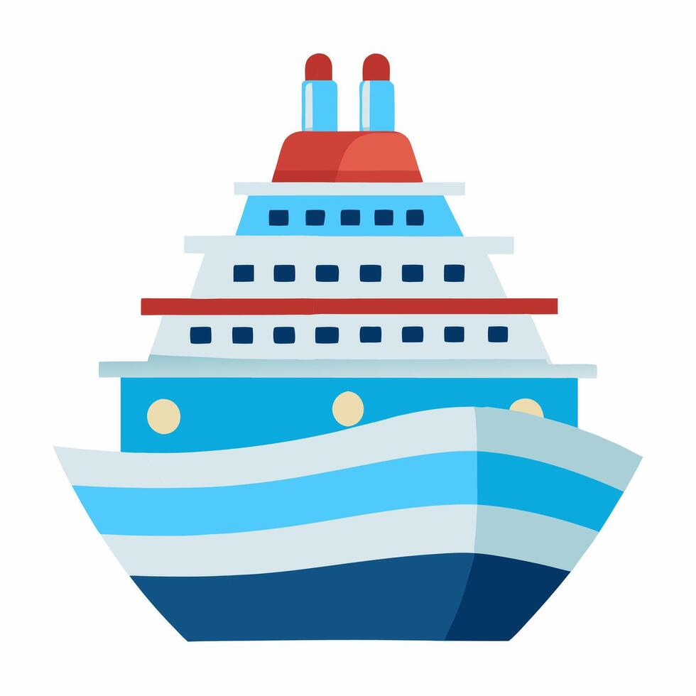 Cruise ship. cartoon illustration isolated on white background vector