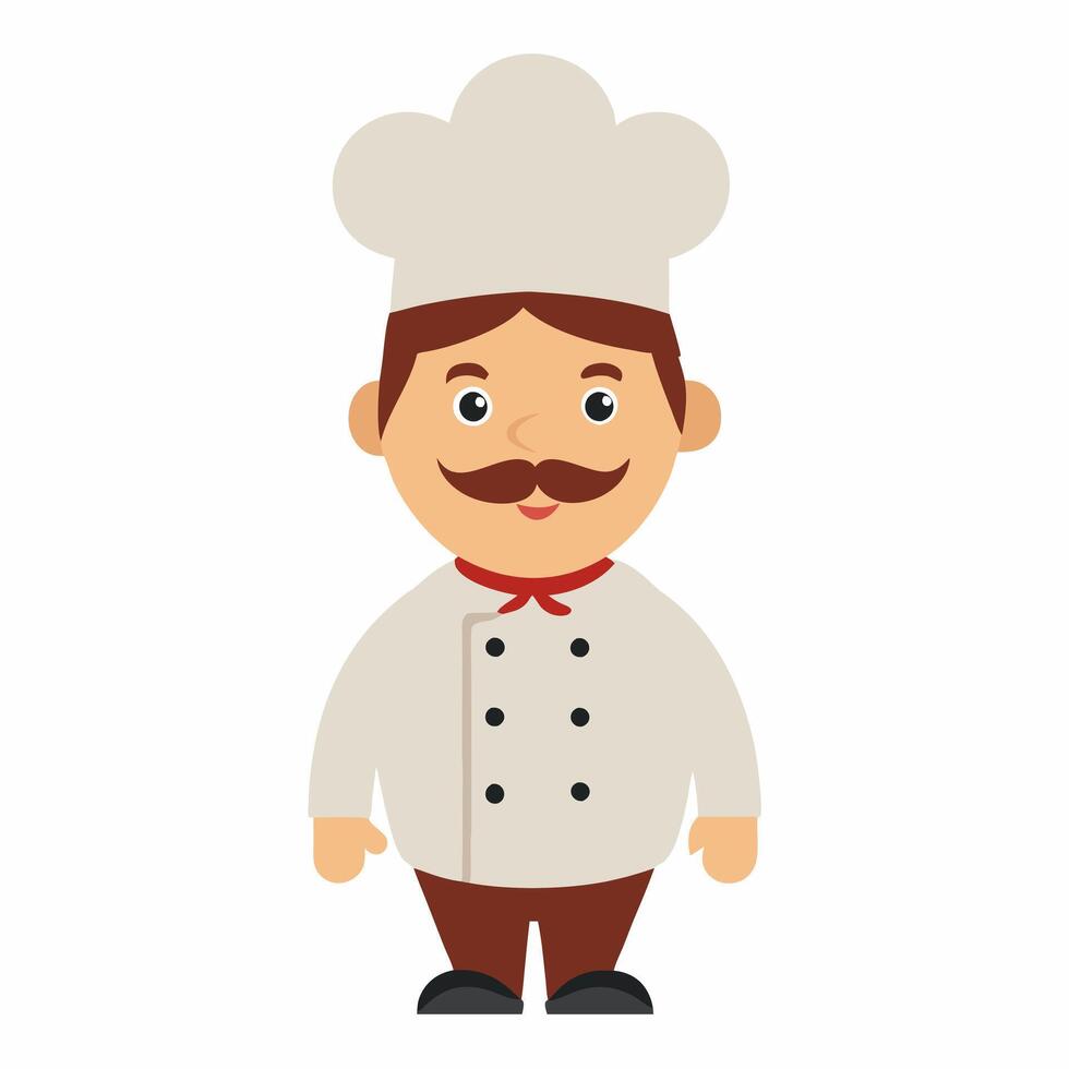 Cute chef. Cartoon cook illustration on white background. vector