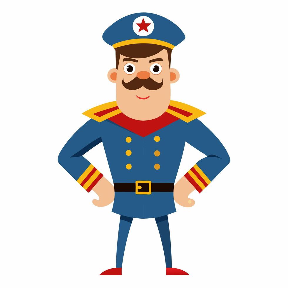 cartoon captain in uniform. captain profession . Isolated on white background. illustration . vector