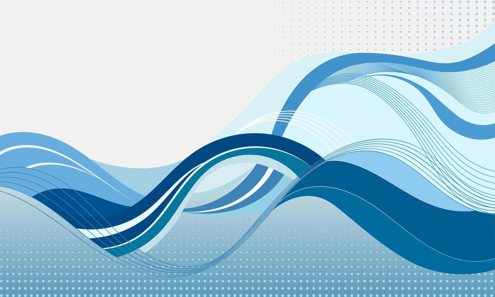 abstract blue wave background with white and blue lines vector