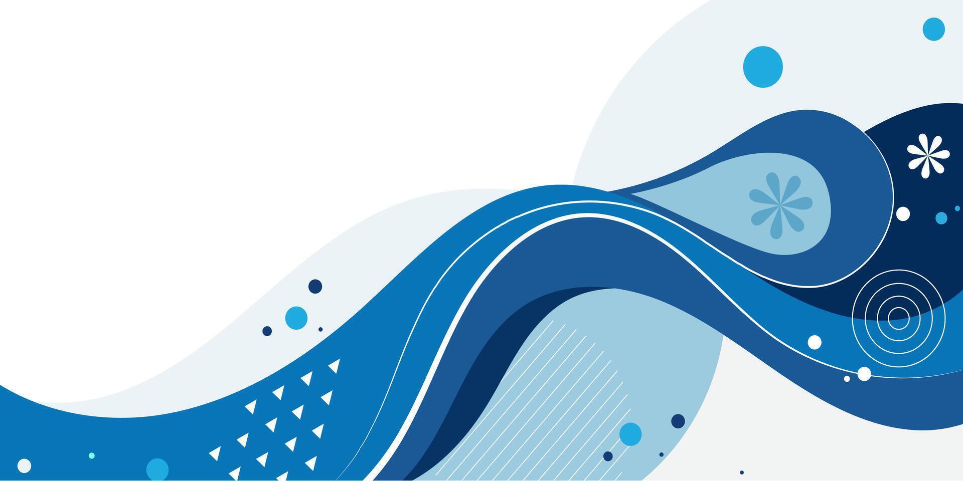 abstract blue wave background vector