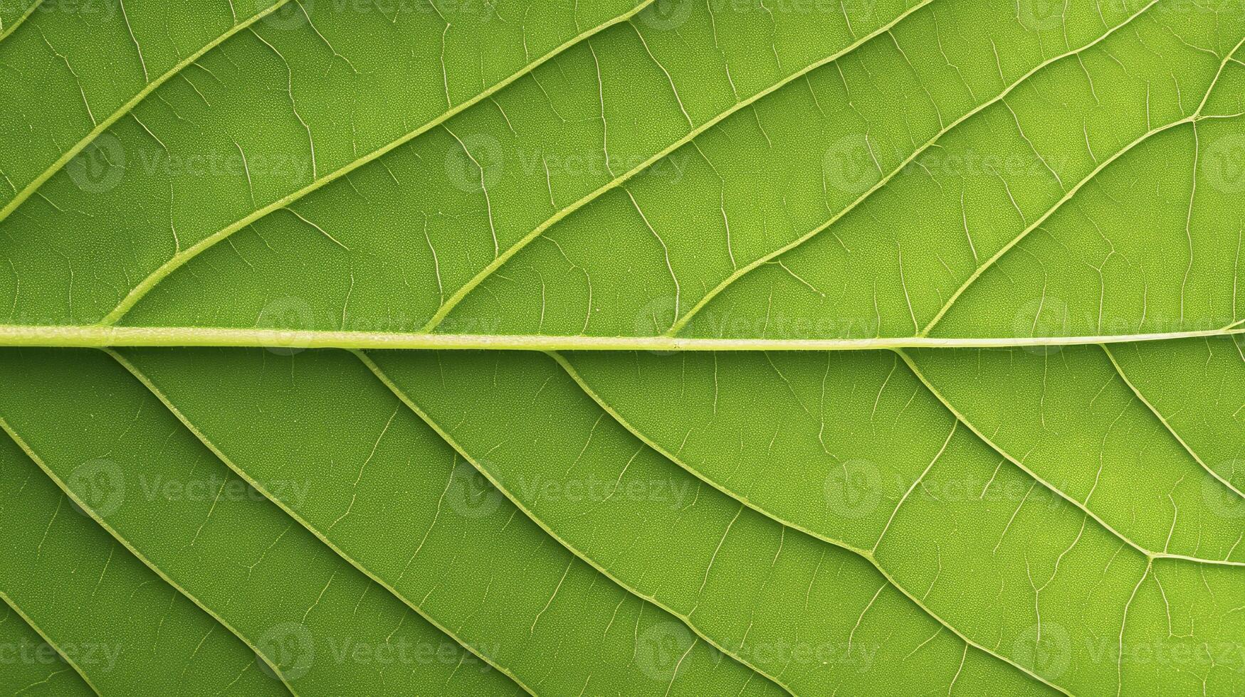 Close-up view of a vibrant green leaf showcasing intricate vein patterns and textures under natural light photo