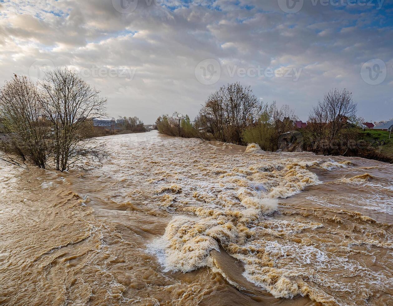 Extreme Weather Causes River to Overflow, Leading to Severe Flooding photo