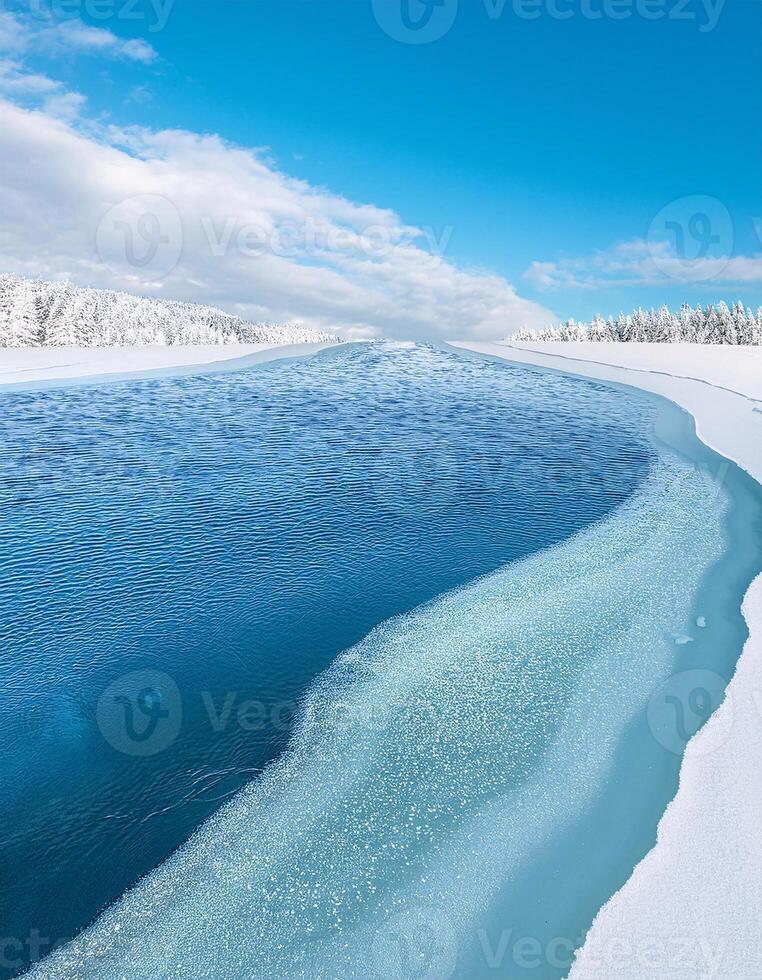 Frozen Ocean Landscape with a Breathtaking Ice Sheet photo