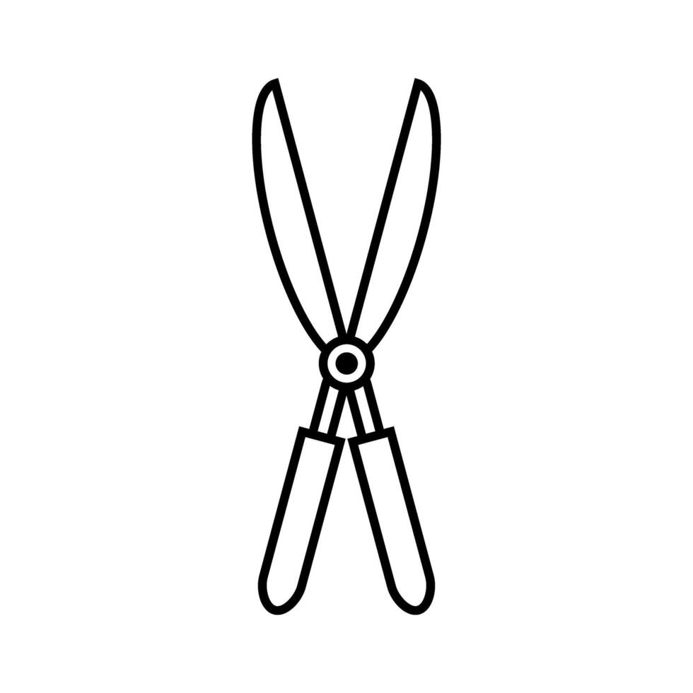 Pruning shears icon over white background, line style, illustration vector