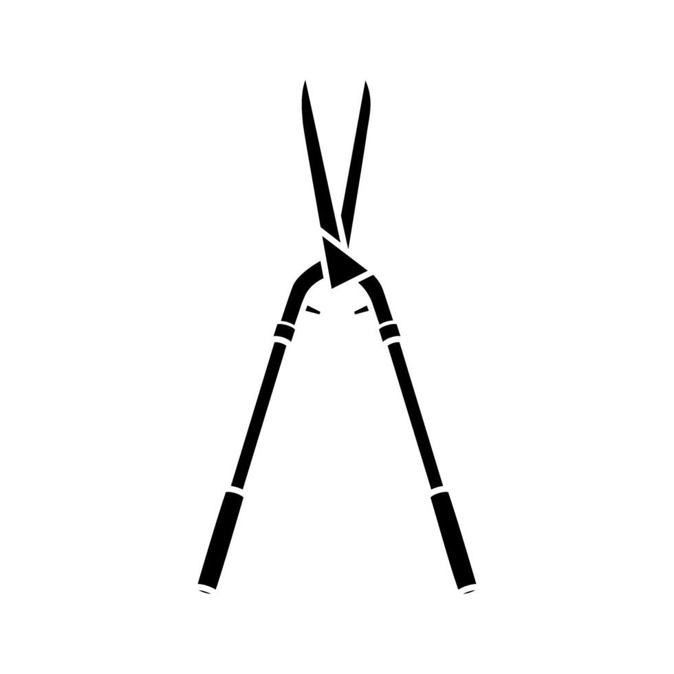 Pruning shears icon over white background, silhouette style, illustration vector