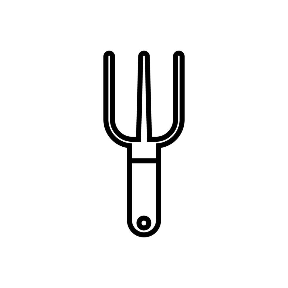 Garden fork icon. Outline gardening fork icon for web design isolated on white background vector