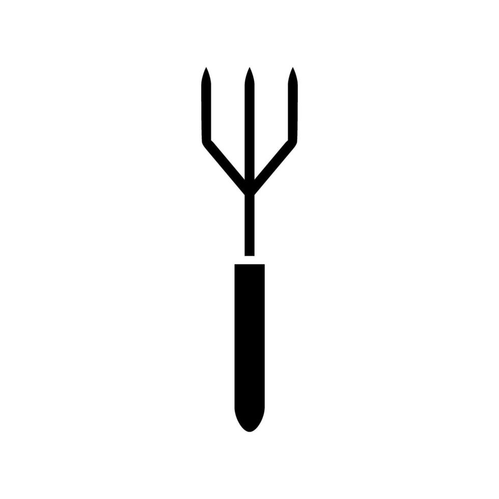 Garden pitchfork icon. Flat style black icon on white. vector
