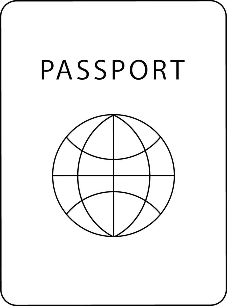 Passport outline image. vector