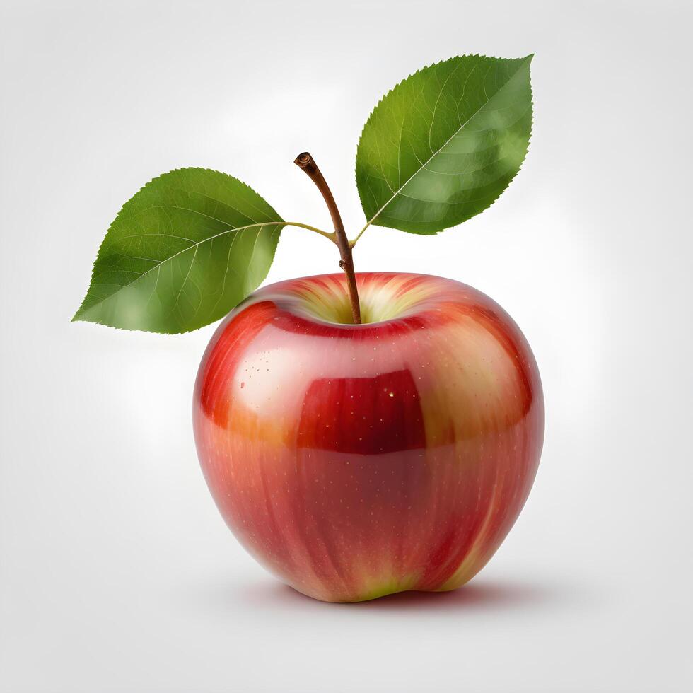 Red apple white background photo