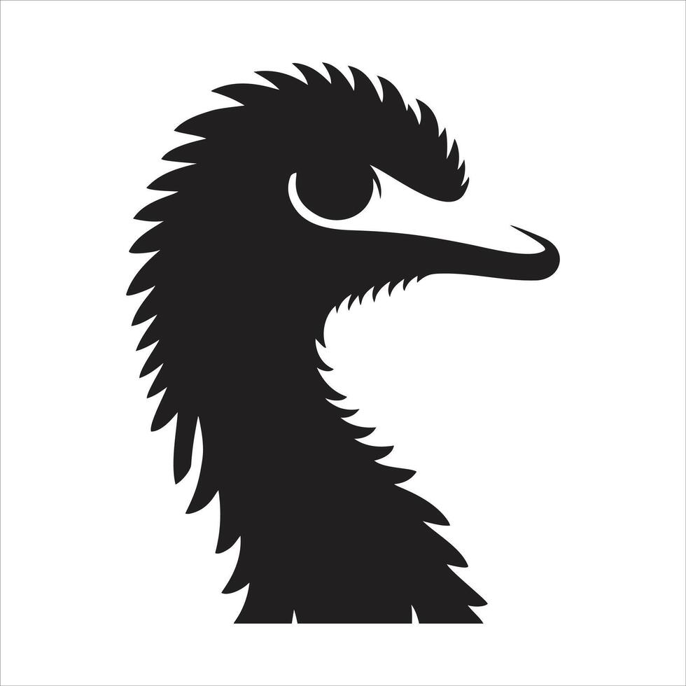Emu head silhouette silhouette of emu head vector