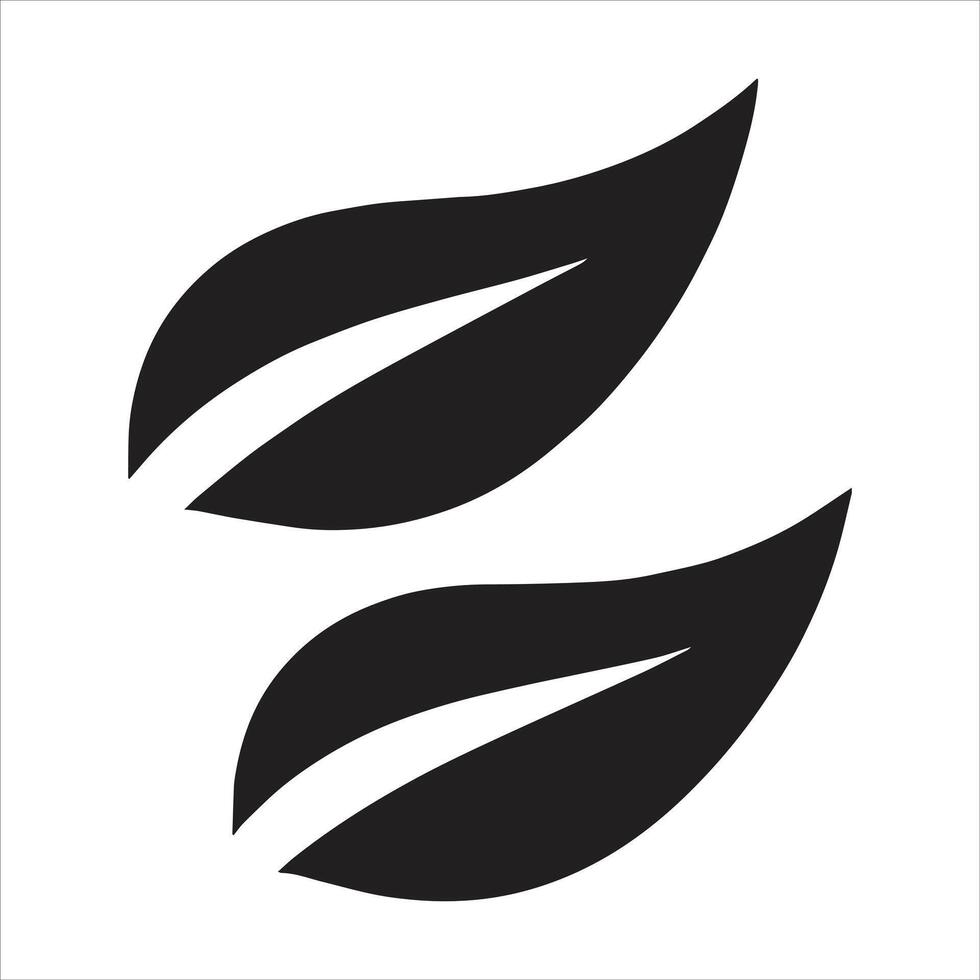 Two leaves icon on a white background vector