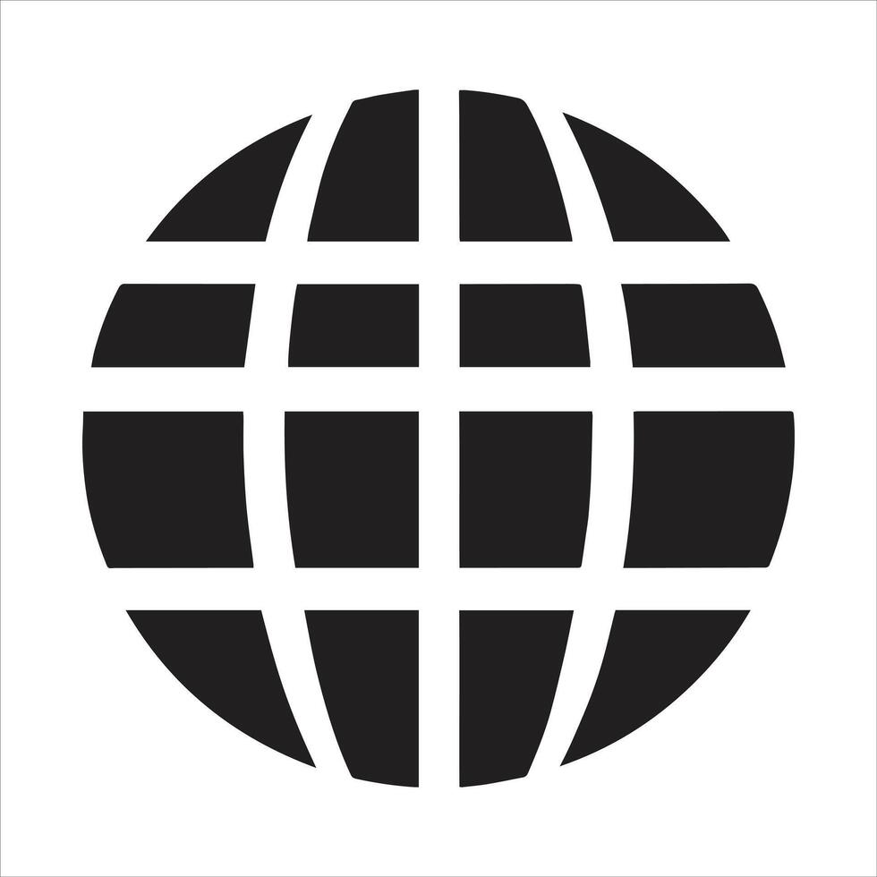 A globe icon with a black and white square vector