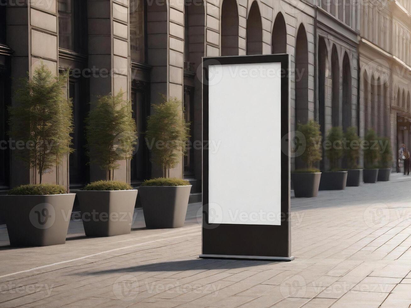 An empty billboard on the side of a street photo