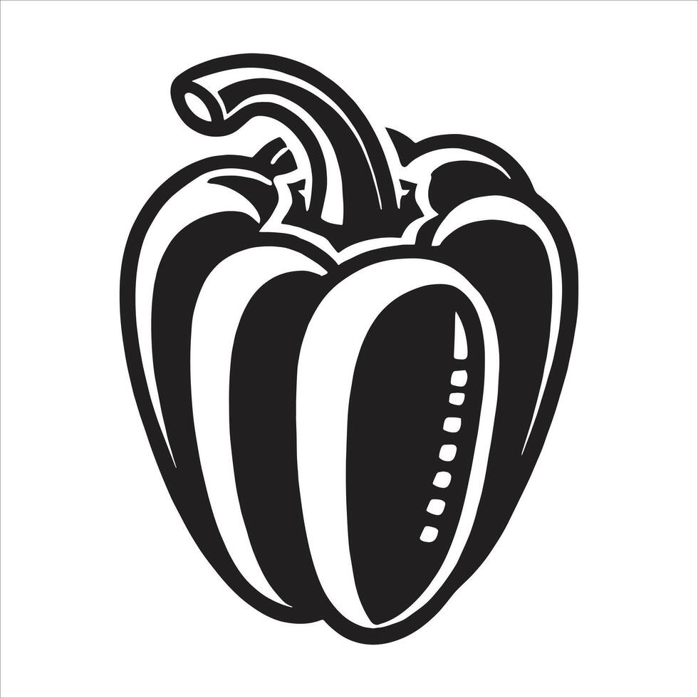 A black and white pepper icon on a white background vector