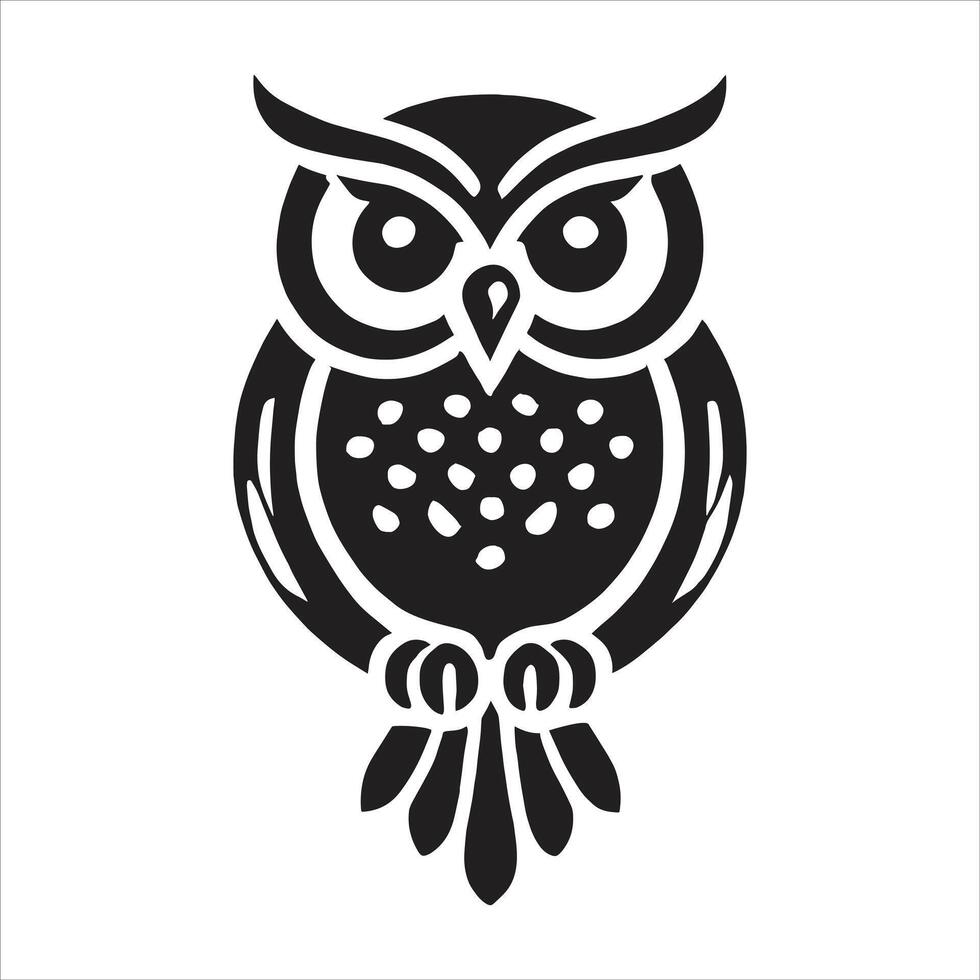 An owl silhouette is shown on a white background vector