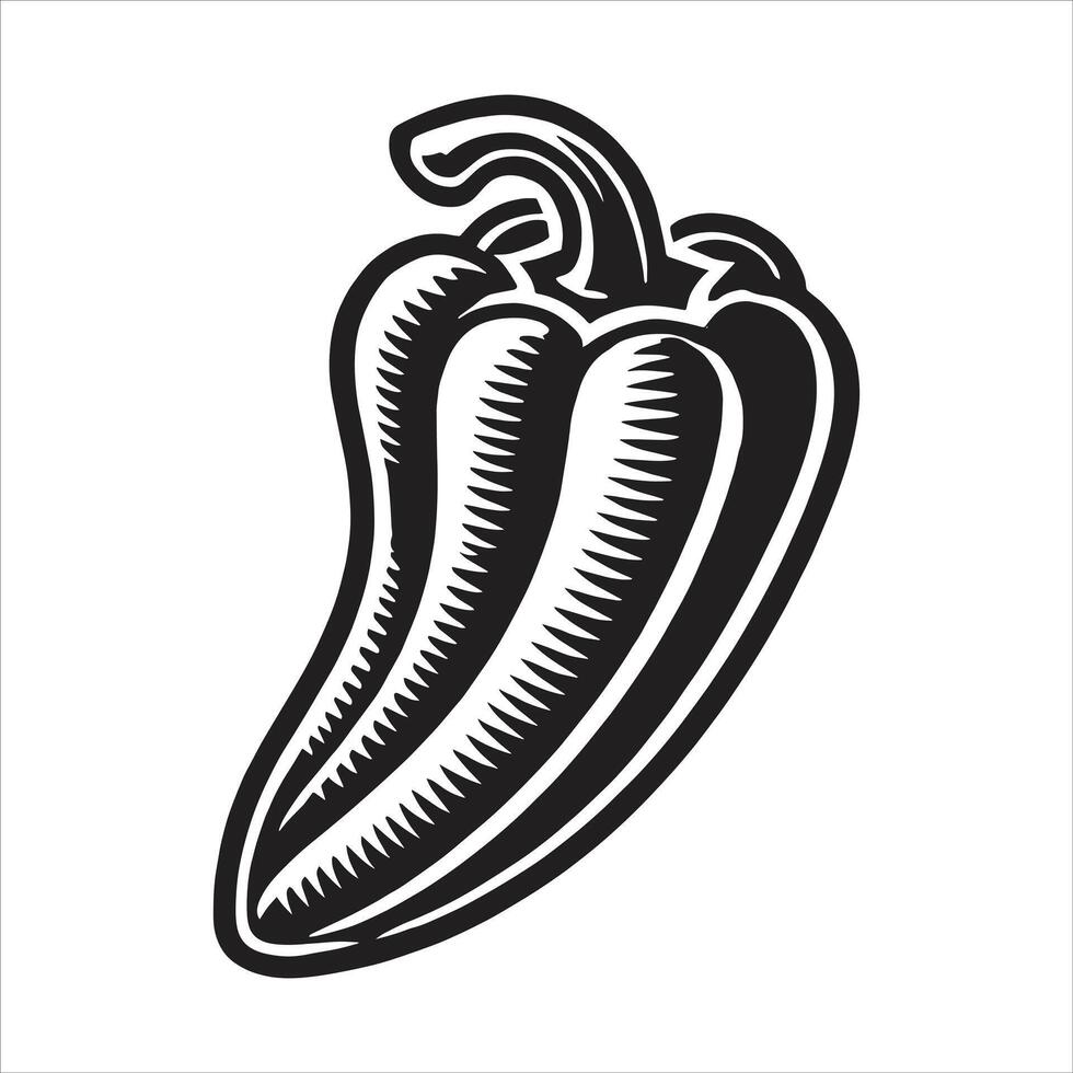 A black and white pepper on a white background vector