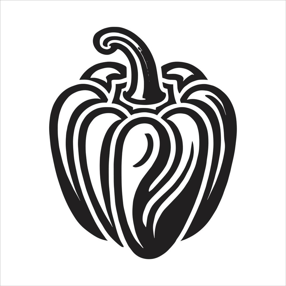 A black and white pepper icon on a white background vector