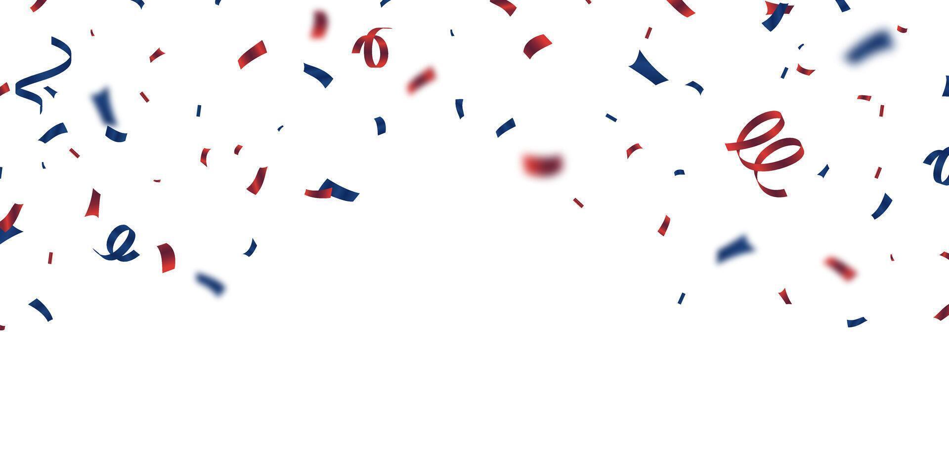 Red, white and blue confetti on a white background vector
