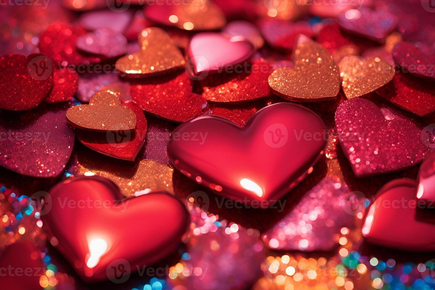 Valentine's Day Edition 8 - Fiery Red Heart on Glittering Ground photo