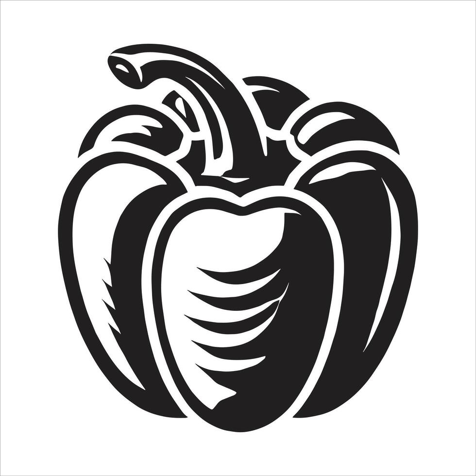 A black and white pepper icon on a white background vector