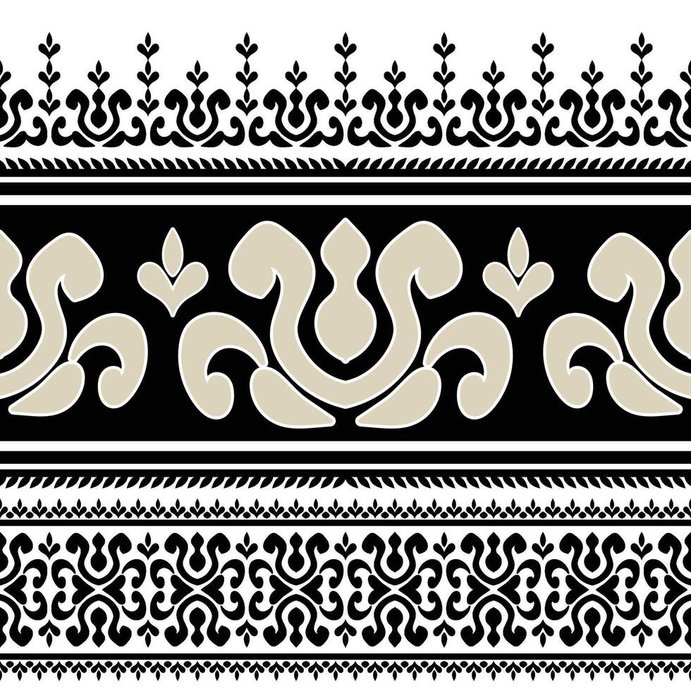Trendy Floral Ethnic Seamless Motif for Fabric. vector