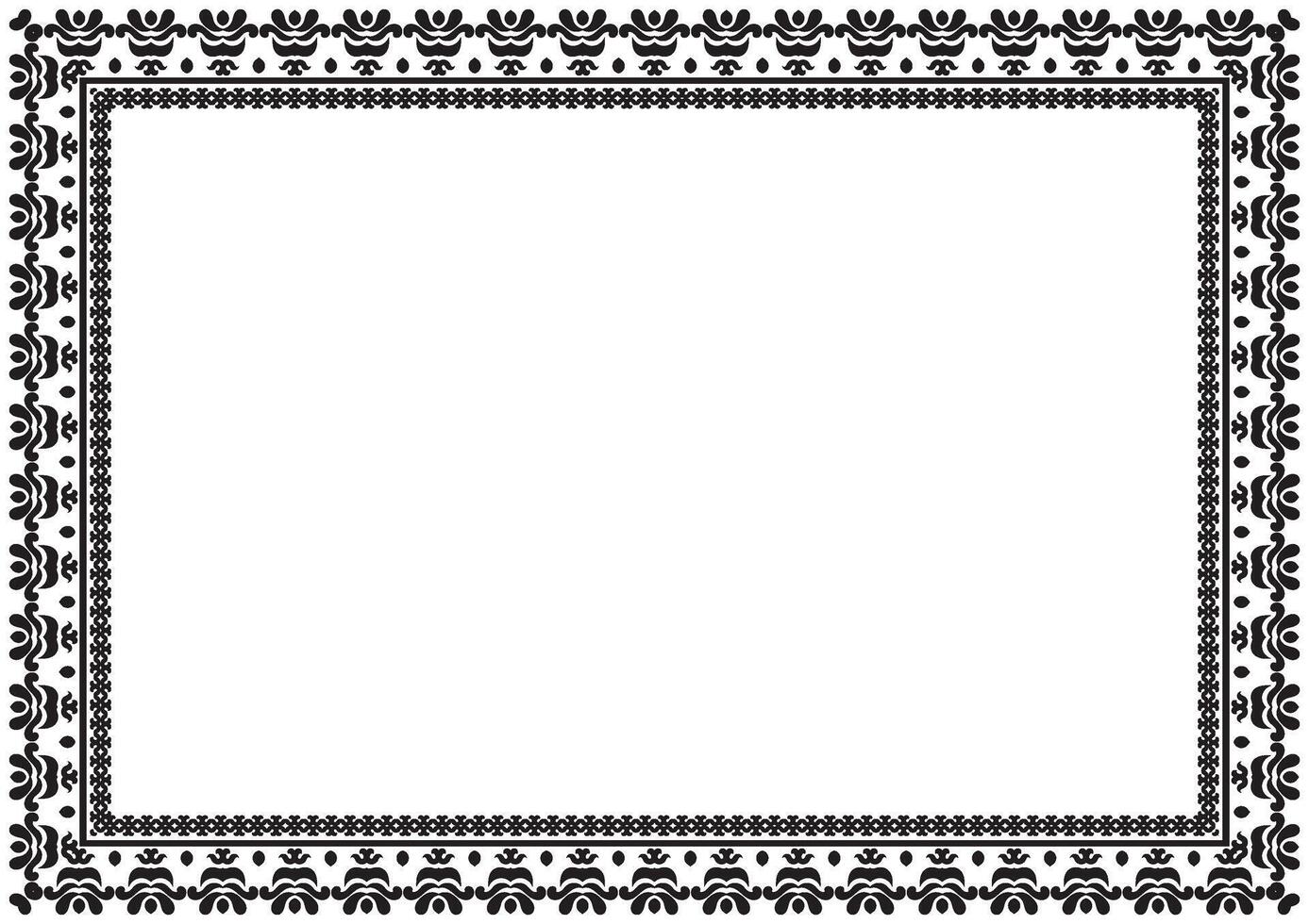 Floral Arabic Ornamental Border and Frame. vector