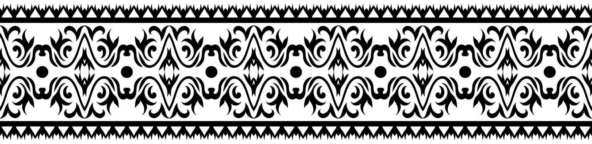 Traditional Indian Border with Ornamental Floral Pattern. vector