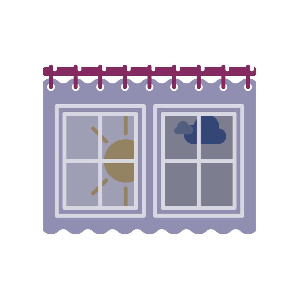 Simple icon window weather view, a simple illustration vector