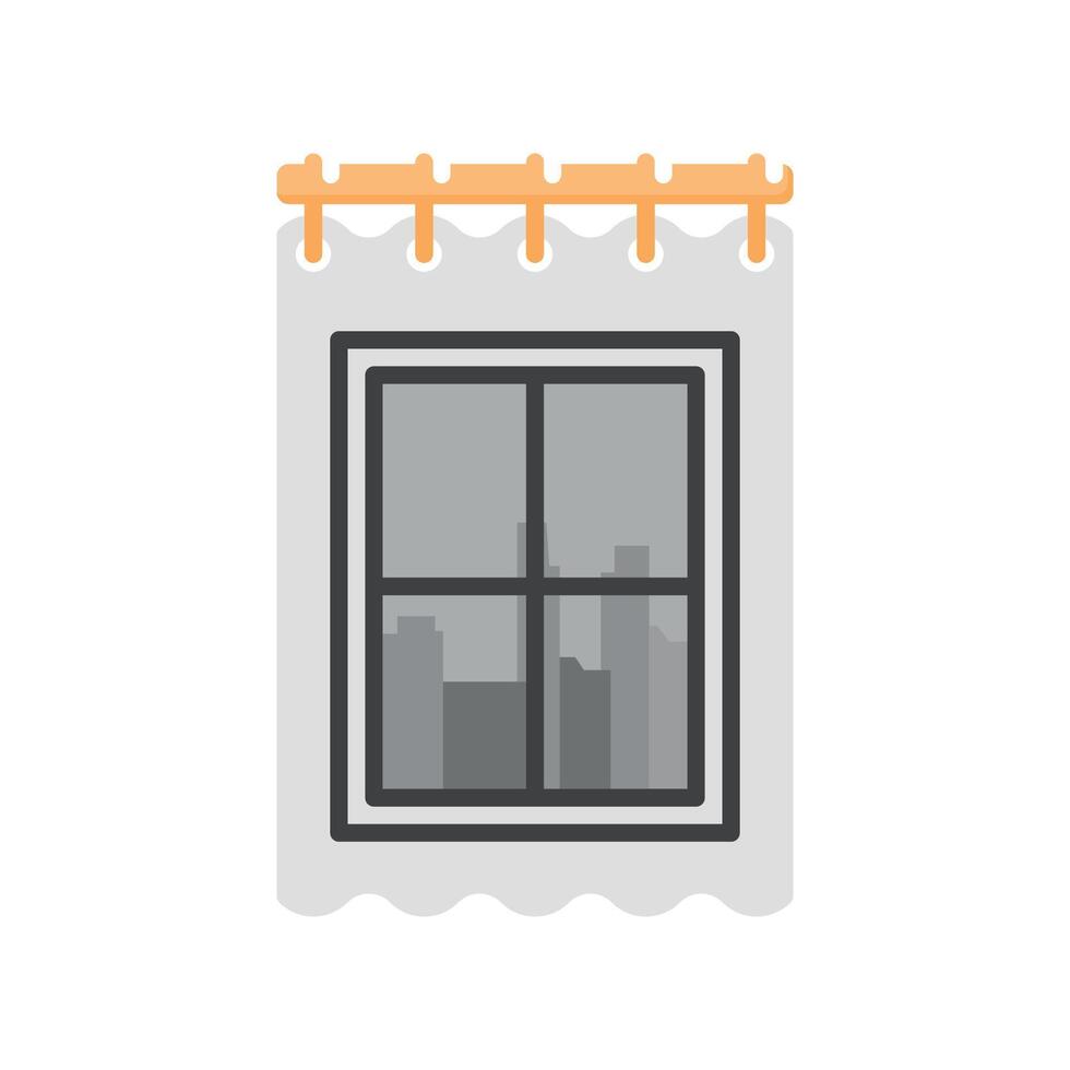 Simple icon city view window, a simple illustration vector