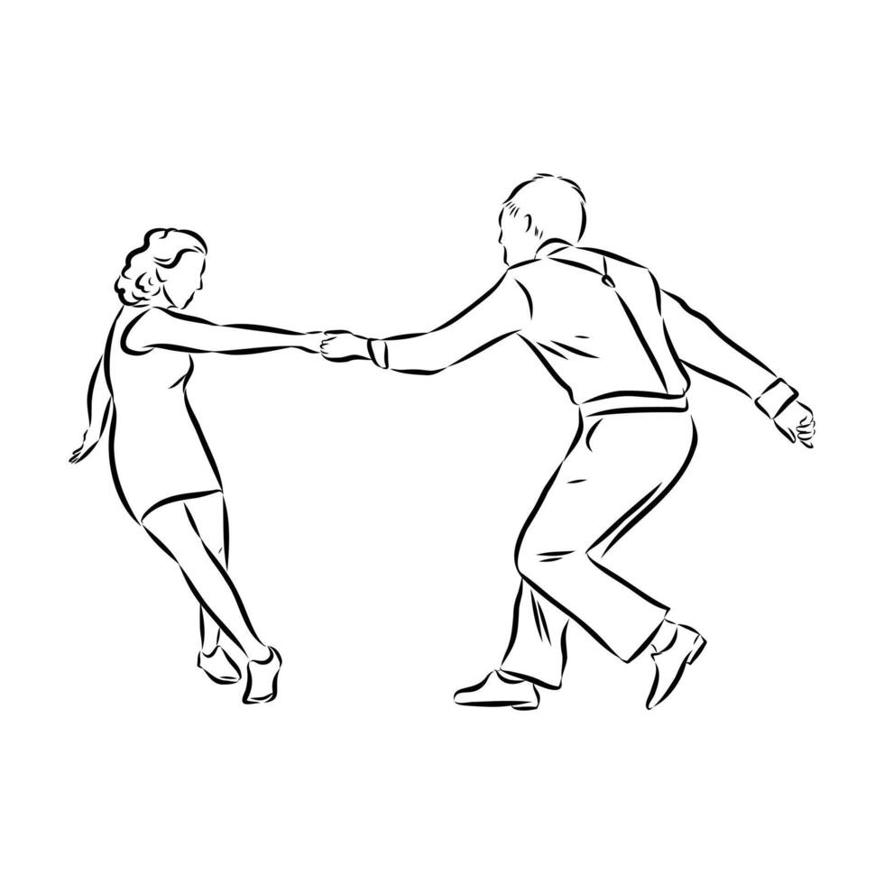 Fun swing dance vector