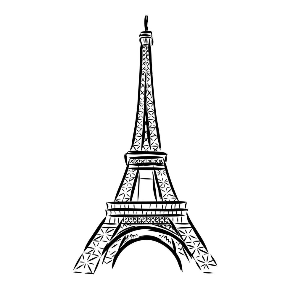 eiffel tower paris, france, illustration vector