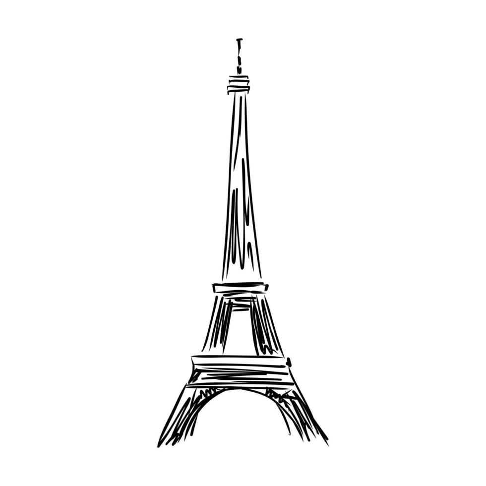 eiffel tower paris sketch illustration vector