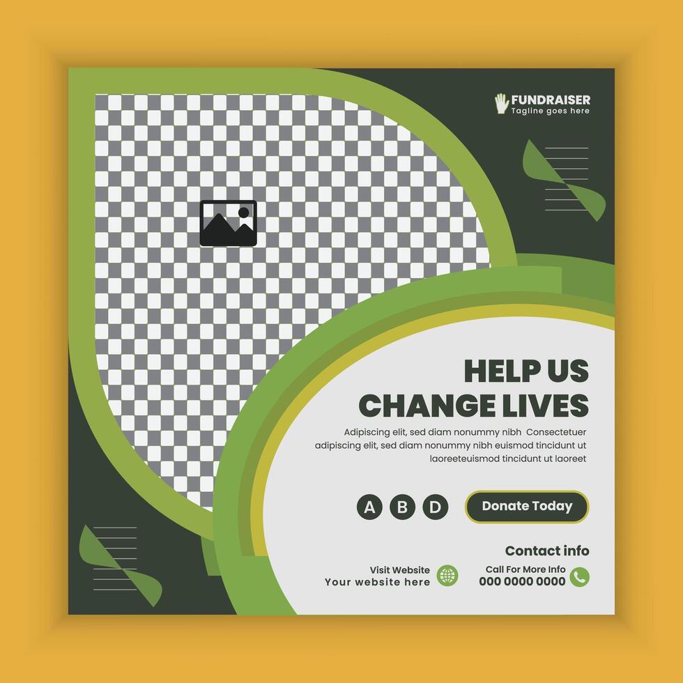Donation and charity fundraising campaign social media posts design or charity activities Square banner design template vector