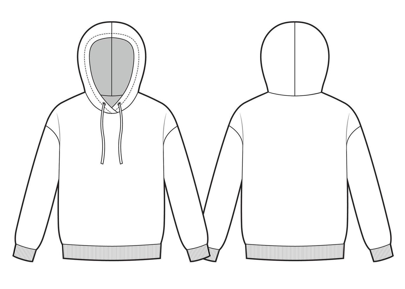 Oversized basic hoody fashion template vector