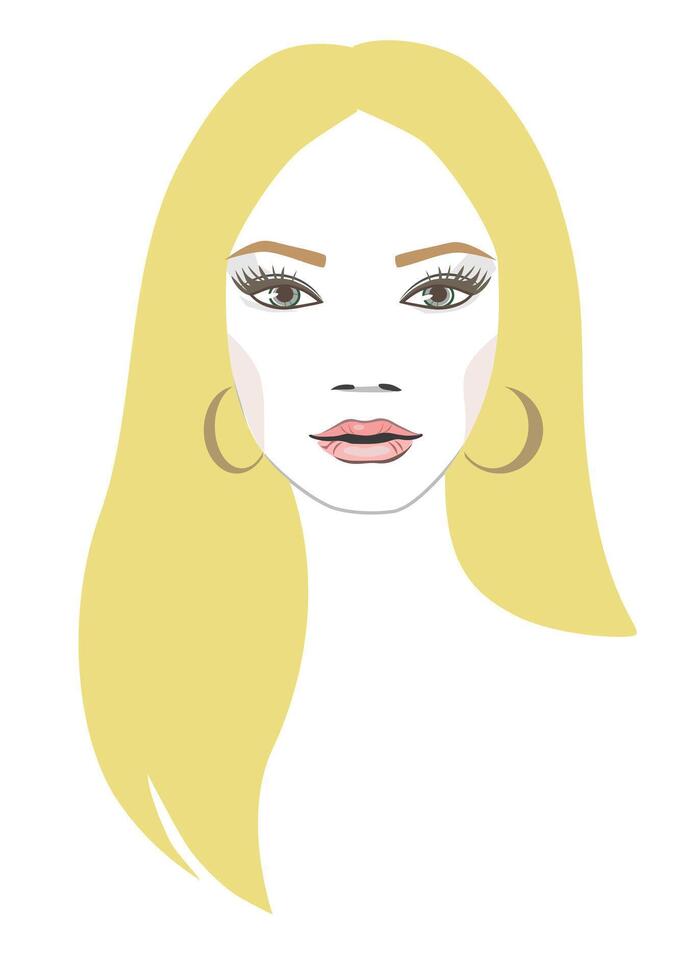 Fashionable and stylish blondie girl. Isolated character, avatar. vector