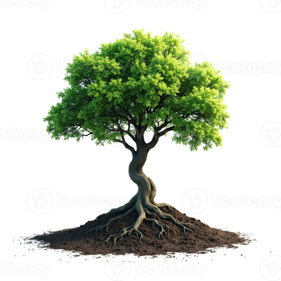 Green Tree Isolated on Background Vibrant png