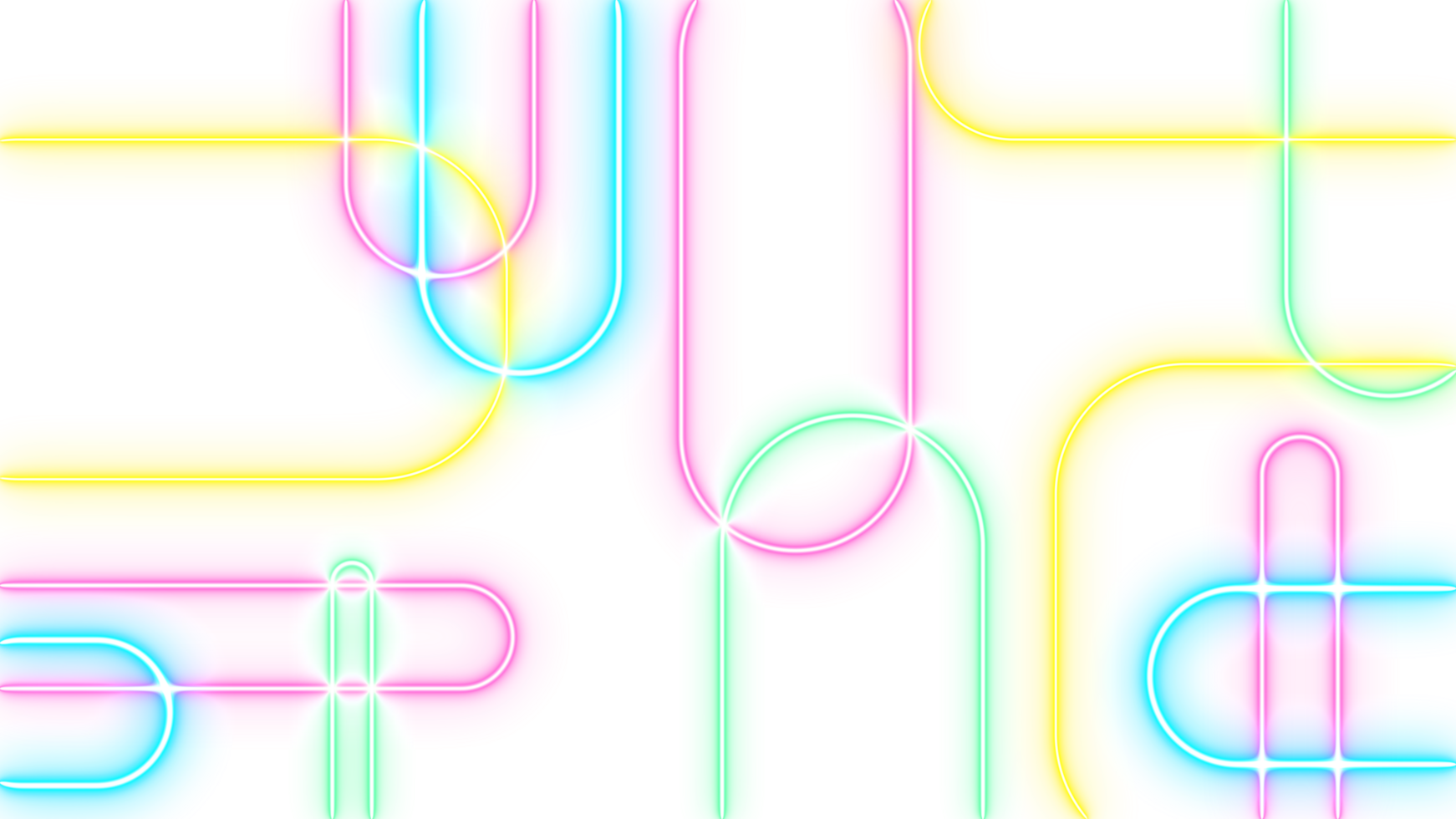 Abstract retro 70s, 80s, 90s glowing neon laser geometric shapes patterns on a transparent background. png